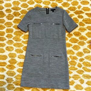 Wool ponte pocket jcrew dress gray 2